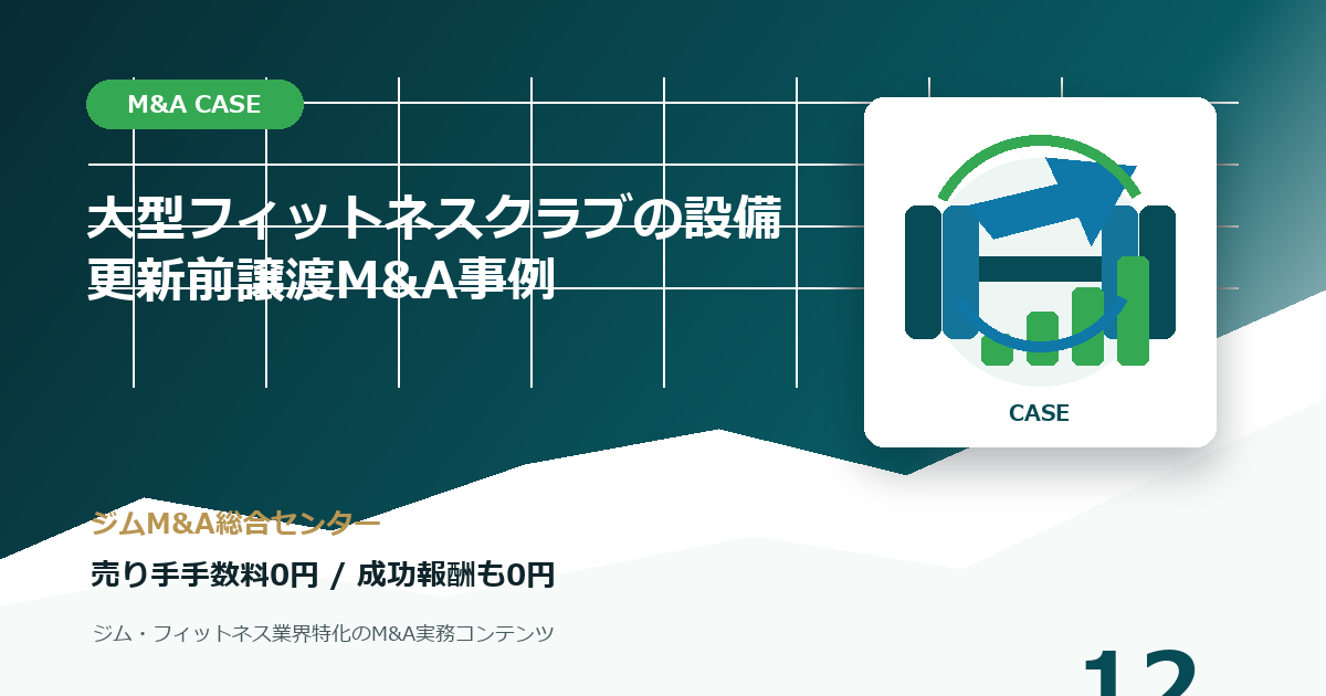 大型フィットネスクラブの設備更新前譲渡M&A事例のM&A事例アイキャッチ画像
