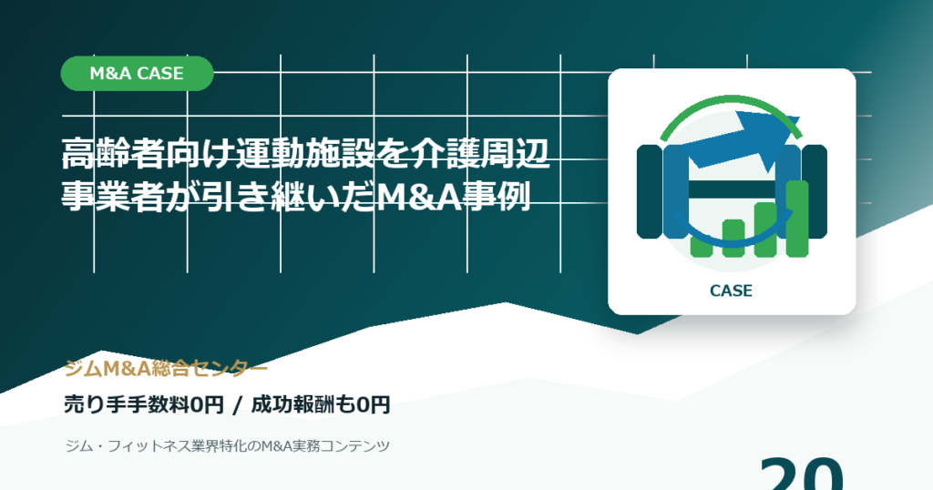高齢者向け運動施設を介護周辺事業者が引き継いだM&A事例のM&A事例アイキャッチ画像