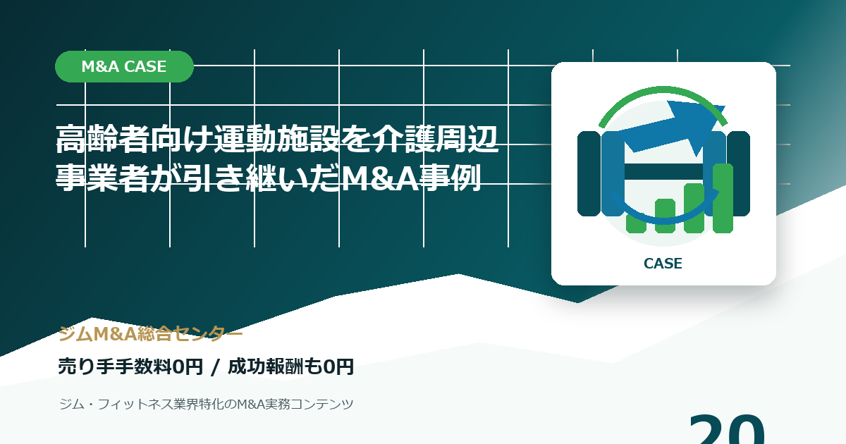 高齢者向け運動施設を介護周辺事業者が引き継いだM&A事例のM&A事例アイキャッチ画像